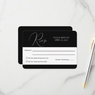 Minimalist Black & White RSVP Card
