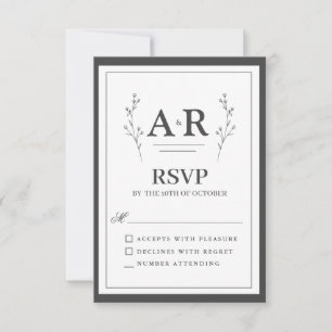 Minimalist Black & White RSVP Card