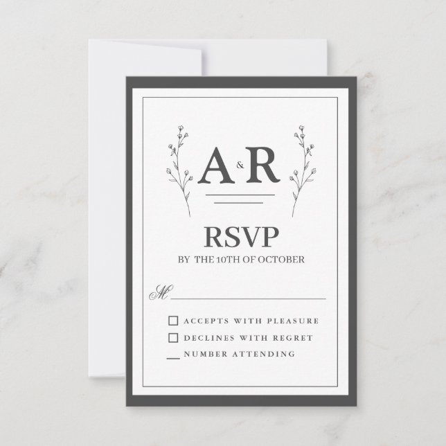 Minimalist Black & White RSVP Card (Front)