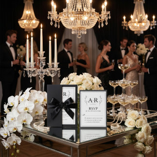Minimalist Black & White RSVP Card