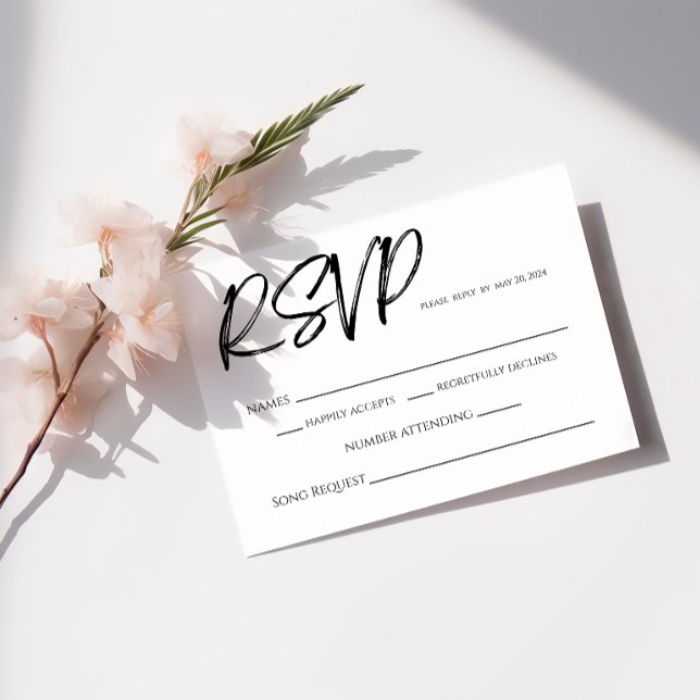 Minimalist Black White RSVP Card (Creator Uploaded)