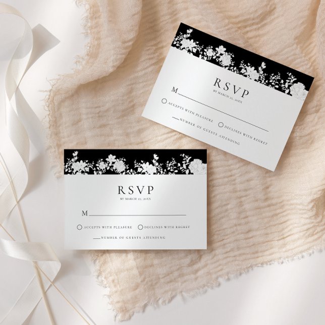Minimalist Black | White RSVP Enclosure Card (Creator Uploaded)