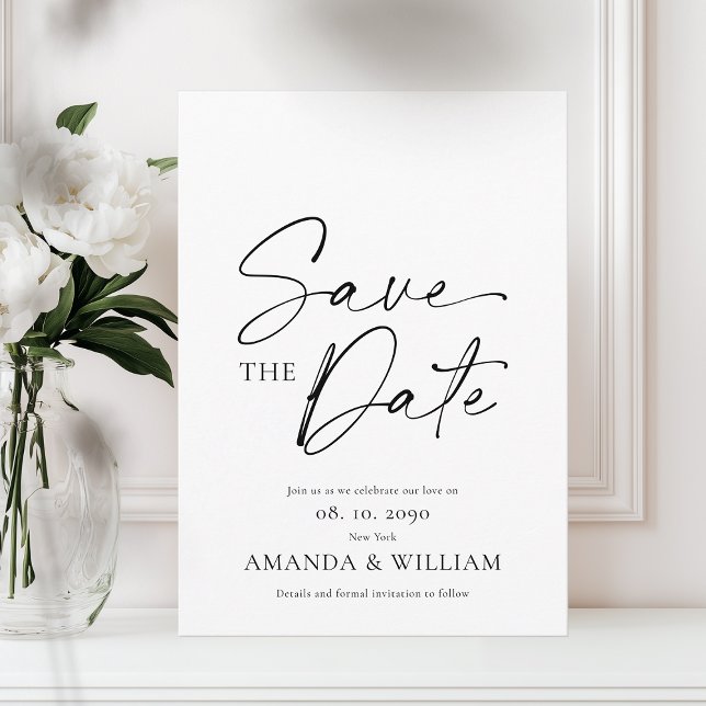 Minimalist Black & White Save the Date Card (Creator Uploaded)