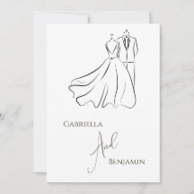 Minimalist Black White Script Formal Wedding