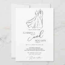Minimalist Black White Script Formal Wedding