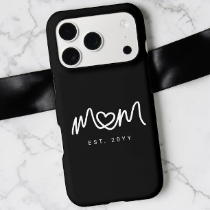 Minimalist Black & White Script Mom Established iPhone 17 Pro Case
