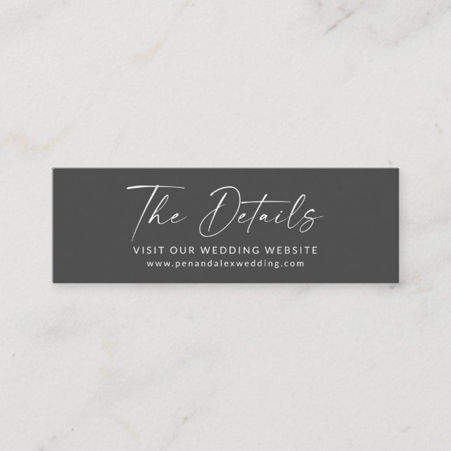Minimalist Black White Script Website RSVP Card (Front)