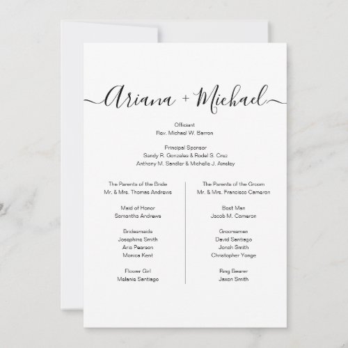 Minimalist Black White Simple bridal party Photo Invitation