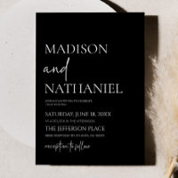 Minimalist Black White Simple Elegant Wedding