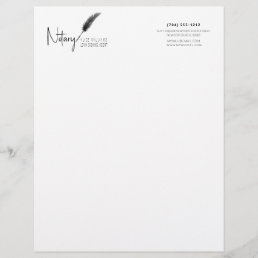 Minimalist Black &amp; White Simple Modern Notary Letterhead