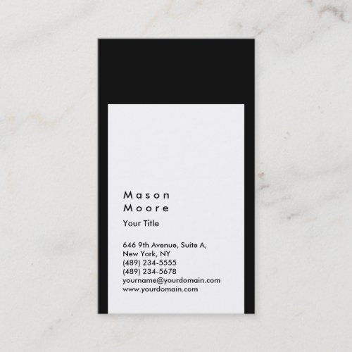 Minimalist Black White Simple Modern Professional Business Card