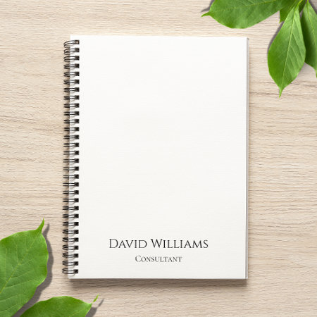 Minimalist Black White Simple Notebook