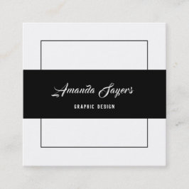 Minimalist Black & White Square Business Card