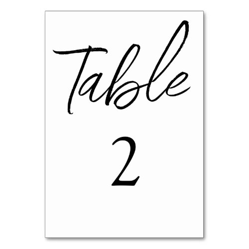 Minimalist Black  White Table Card