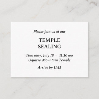 Minimalist Black & White Temple Sealing Invitation