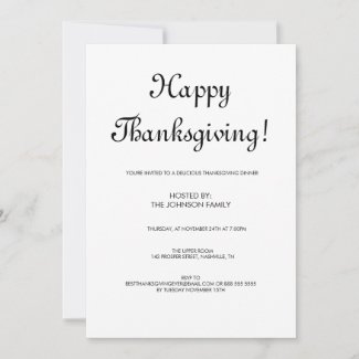 Minimalist Black & White Thanksgiving Dinner
