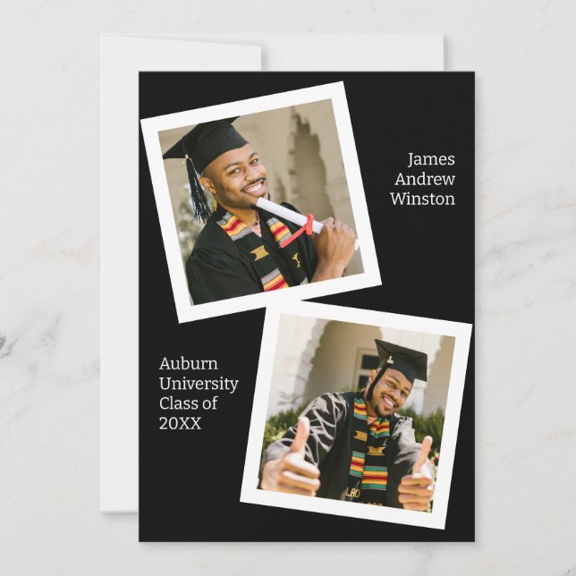 Minimalist Black & White Theme Photo Announcement (Front)