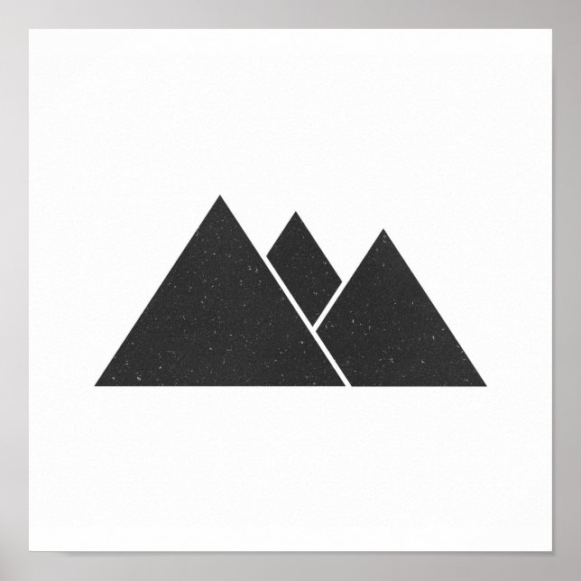 Minimalist Black & White Triangles Poster (Front)