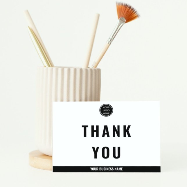 Minimalist Black White Typography Simple Thank You Card (Creator Uploaded)
