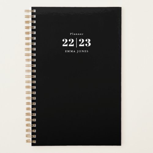 Minimalist Black White Typography Weekly Monthly Planner