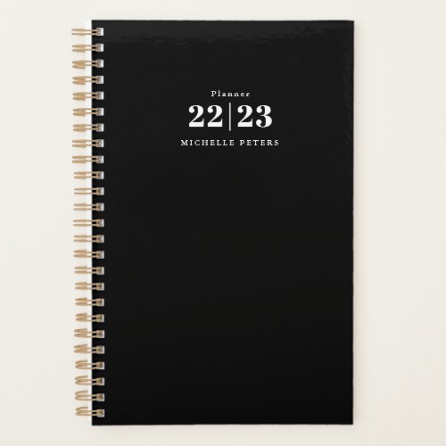 Minimalist Black White Typography Weekly Monthly Planner