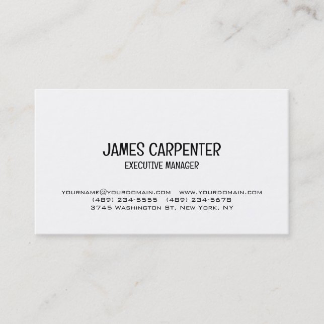 Minimalist Black White Unique Modern Professional Business Card (Front)