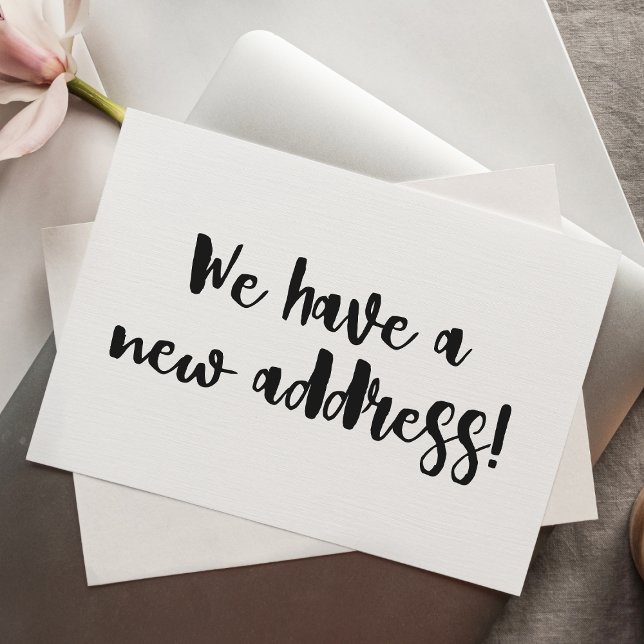 Minimalist Black White We Moved New Home Moving  Postcard (Creator Uploaded)