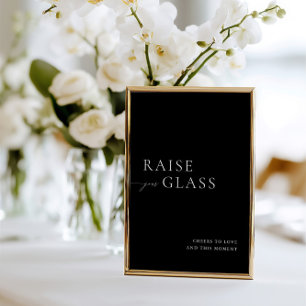 Minimalist Black & White Wedding Bar Sign Invitation