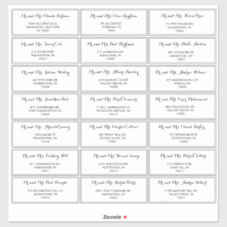 Minimalist Black White Wedding Guest Address Label