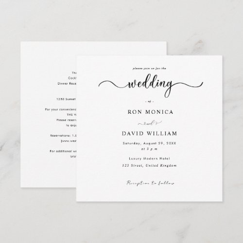 Minimalist Black & White Wedding Invitation