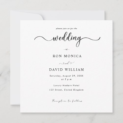 Minimalist Black & White Wedding Invitation