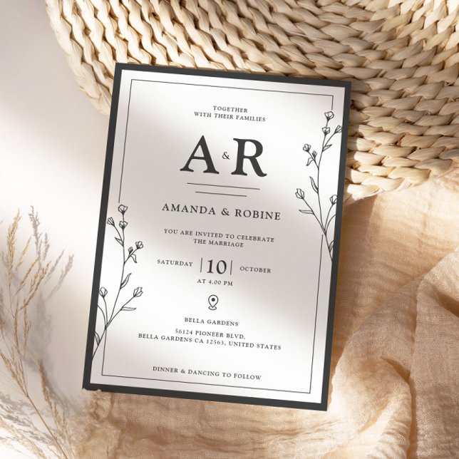 Minimalist Black & White Wedding Invitation (Creator Uploaded)