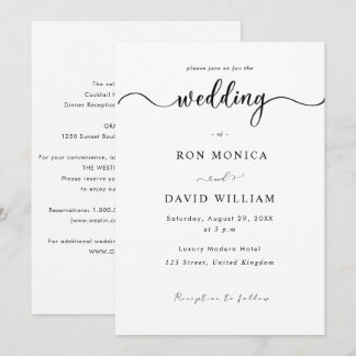 Minimalist Black & White Wedding Invitation