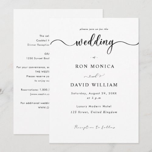 Minimalist Black & White Wedding Invitation