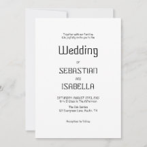 Minimalist Black & White Wedding Invitation