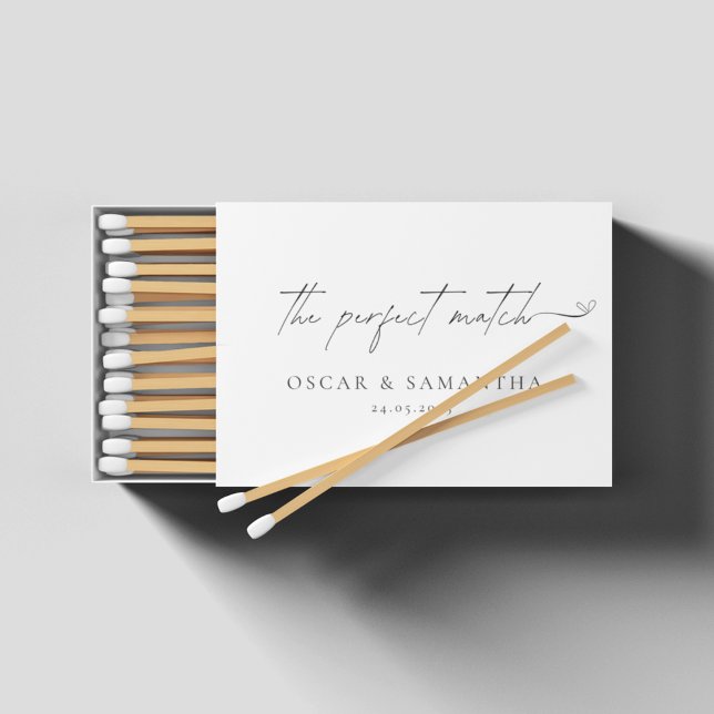 Minimalist Black & White Wedding  Matchboxes (Creator Uploaded)