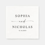 Minimalist Black &amp; White Wedding | Modern Script Napkins