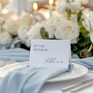 Minimalist Black & White Wedding Place Card