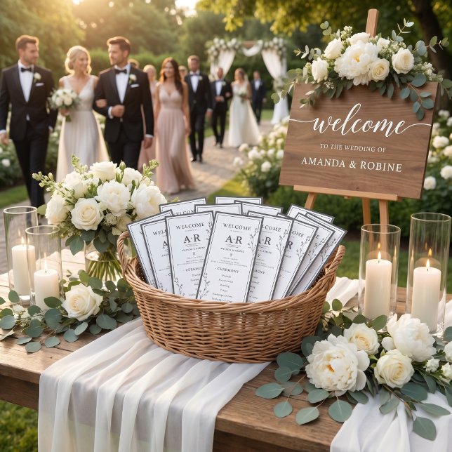 Minimalist Black & White Wedding Program (Creator Uploaded)