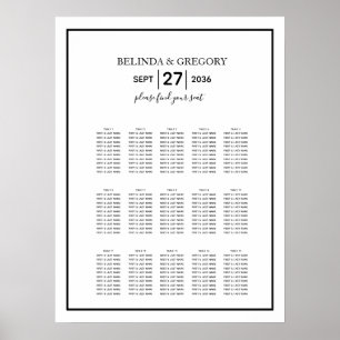Minimalist Black White Wedding Seating Chart