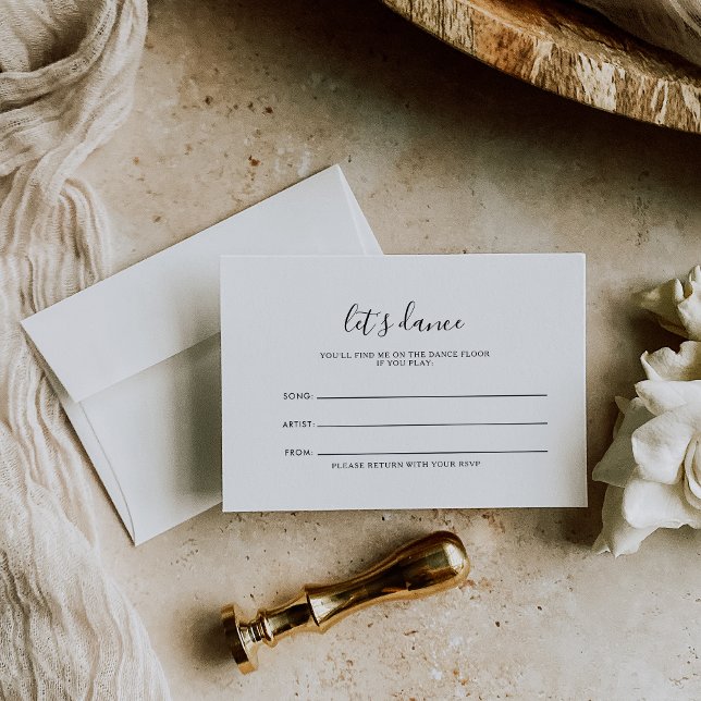 Minimalist Black White Wedding Song Request Card (Creator Uploaded)