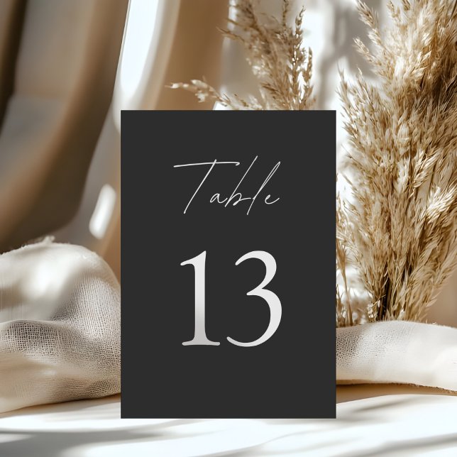 Minimalist Black & White Wedding  Table Number (Creator Uploaded)