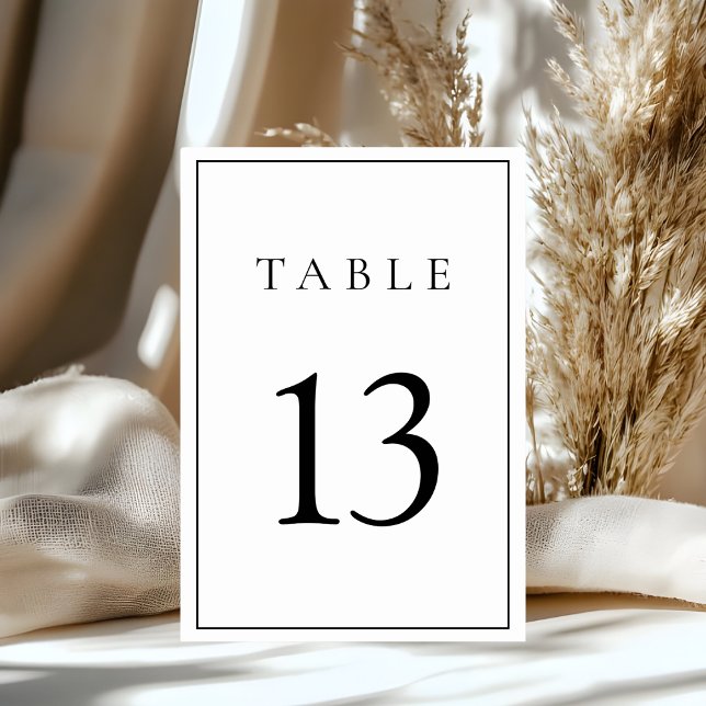 Minimalist Black & White Wedding  Table Number (Creator Uploaded)