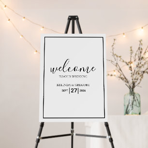 Minimalist Black White Wedding Welcome Sign
