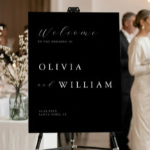 Minimalist Black & White Wedding Welcome Sign