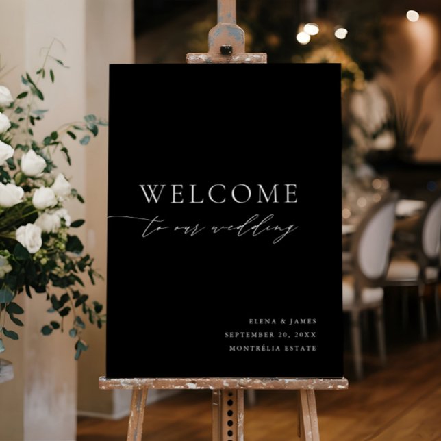 Minimalist Black & White Wedding Welcome Sign  (Minimalist Black & White Wedding Welcome Sign)