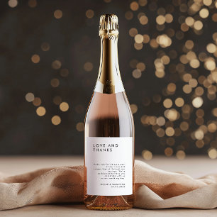 Minimalist Black & White Wedding Wine Label