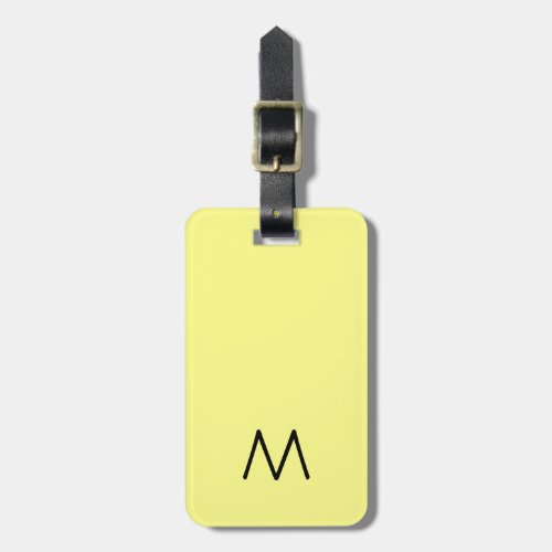 Minimalist Black Yellow Vertical Monogram Women L Luggage Tag