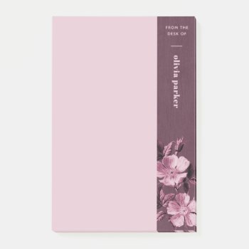 Minimalist Blooms Floral Post-it Notes - Purple by AmberBarkley at Zazzle