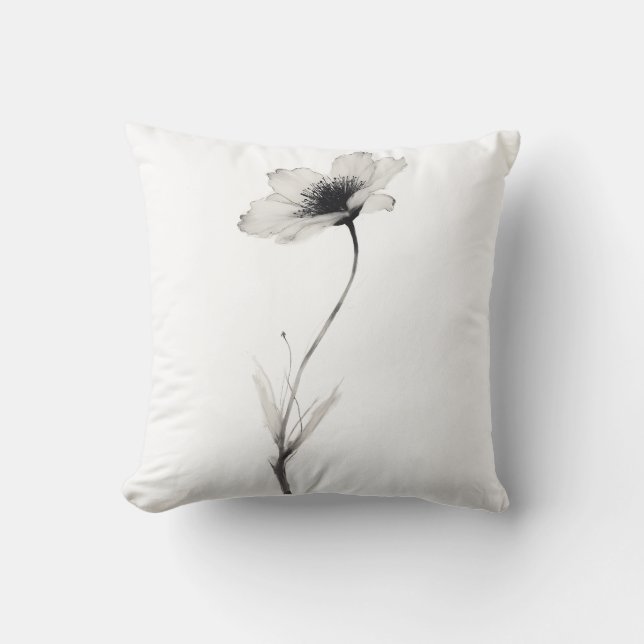 Minimalist Blossom Throw Pillow (Front)